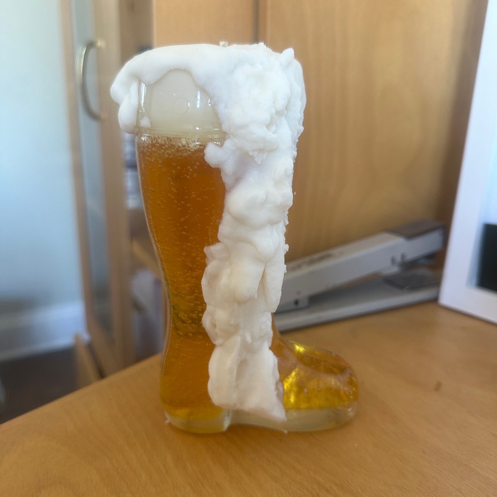 Beer boot candle